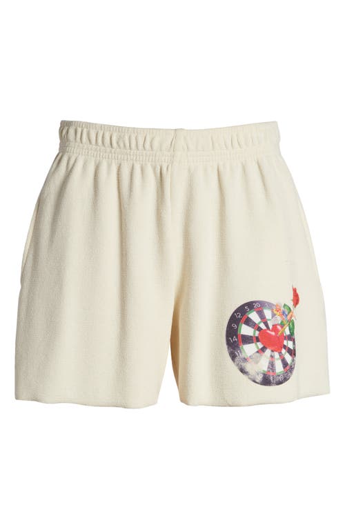 Shop Boys Lie Bull Eye Francis Cotton Graphic Sweat Shorts In Beige