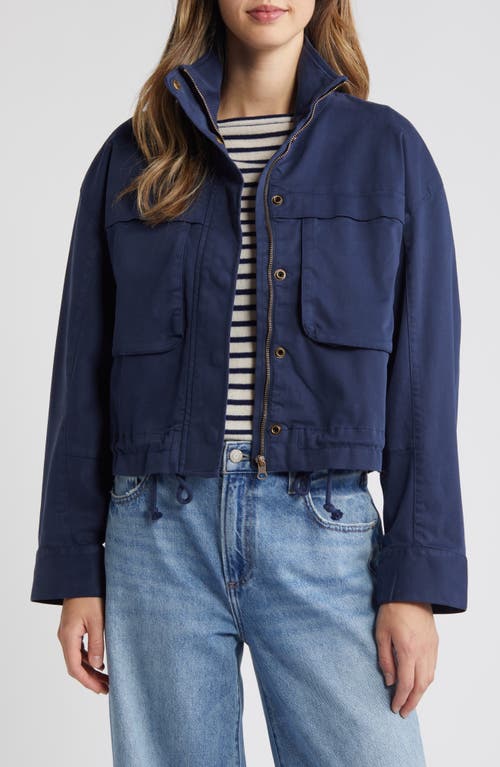 Shop Caslonr Caslon(r) Crop Utility Jacket In Navy Blazer