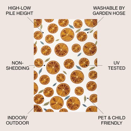 Jonathan Y Aranciata Citrus Slice High-low Indoor/outdoor Area Rug In Orange/cream