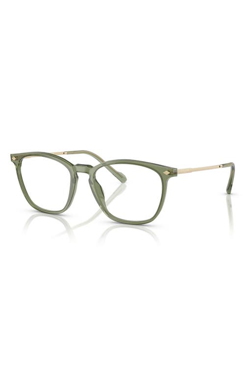 Vogue 51mm Pillow Optical Glasses In Transparent Green