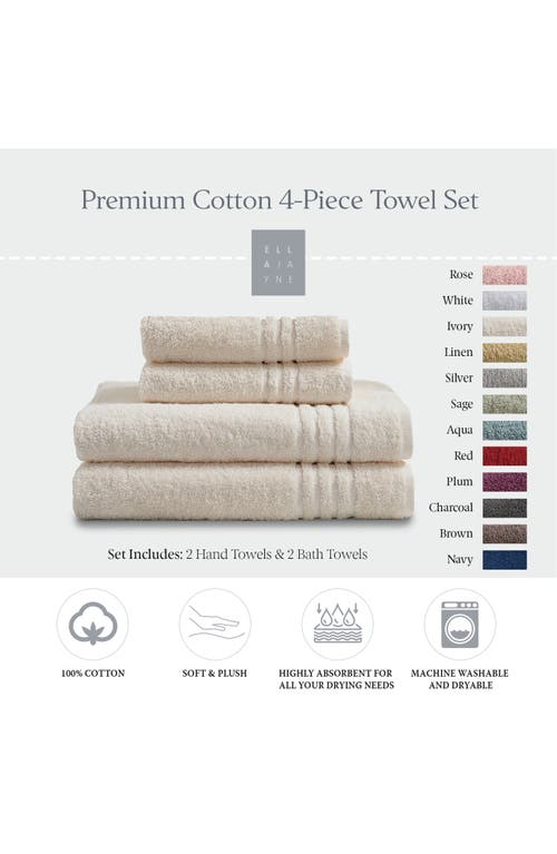 Shop Ella Jayne Home Solid Cotton 4-piece Towel Set In Ivory