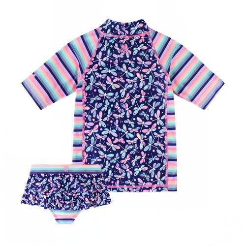 Uv Skinz Short Sleeve Sunny Swim Set In Darling Dragonflies