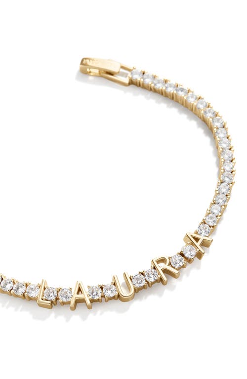 Baublebar Personalized Cubic Zirconia Tennis Bracelet In Clear/yellow Gold