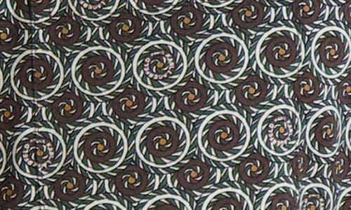 Karl Lagerfeld Paris Circle Paisley Short Sleeve Button-up Shirt In Brown