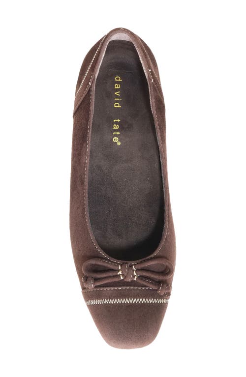 David Tate Heritage Cap Toe Pump In Brown Suede