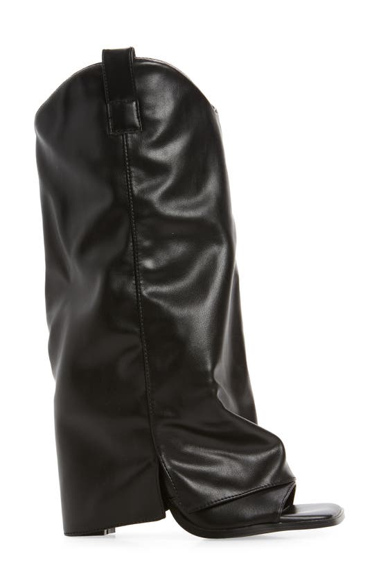 Shop Azalea Wang Alaric Open Toe Boot In Black