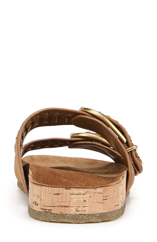 Veronica Beard Paige Woven Suede Dual-buckle Slide Sandals In Hazelwood