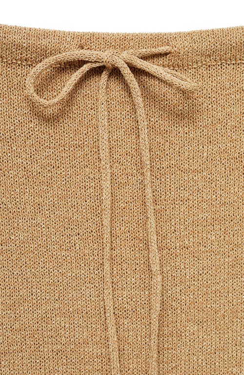 Mango Women's Long Knitted Skirt In Gold