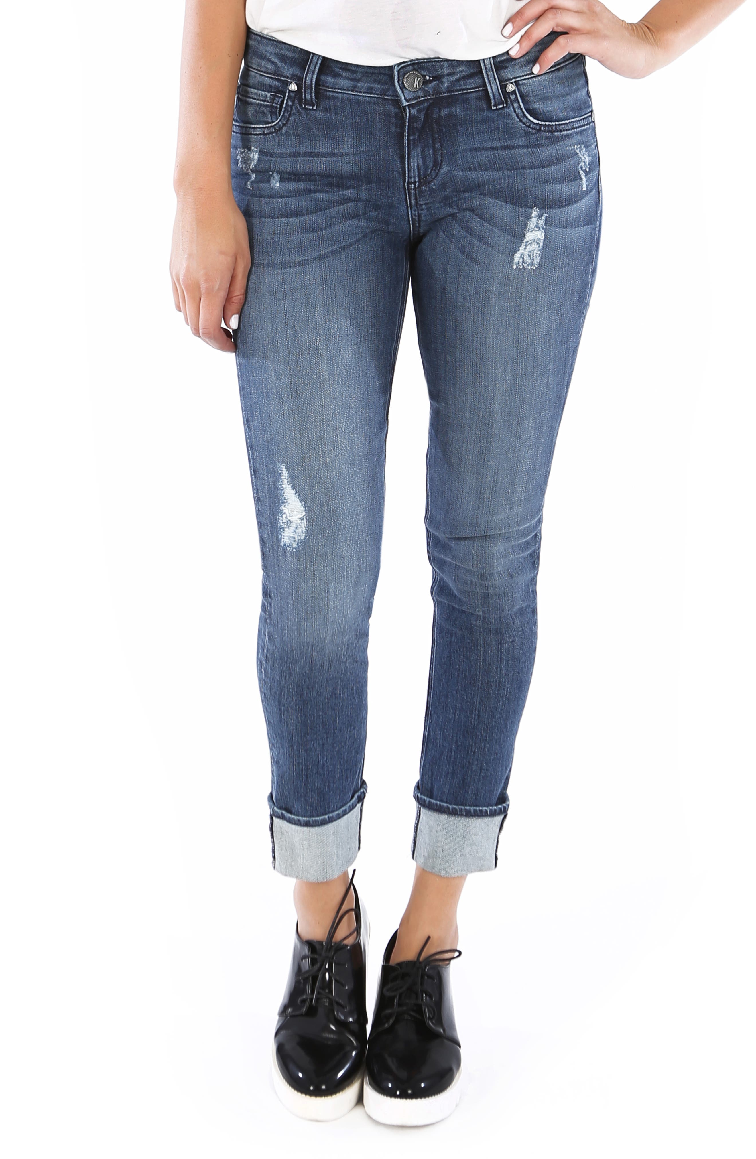 wide cuff boyfriend jeans