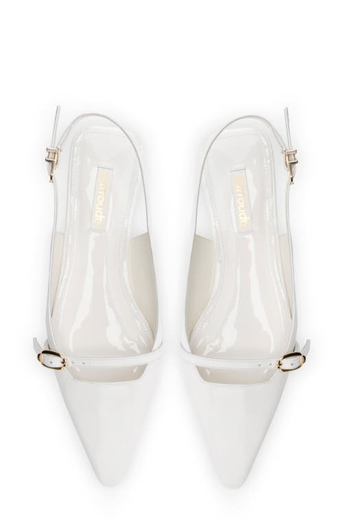 Shop Larroude Larroudé Ines Slingback Flat In White