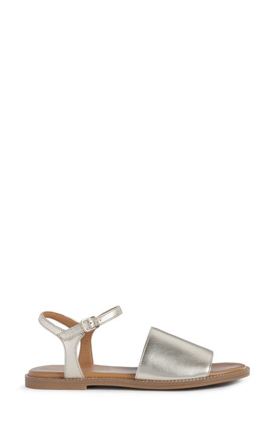 Geox Naileen Metallic Leather Sandal In Light Gold | ModeSens