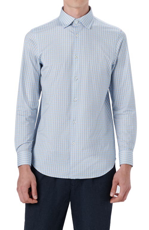 Bugatchi OoohCotton Check Button-Up Shirt Sky at Nordstrom,