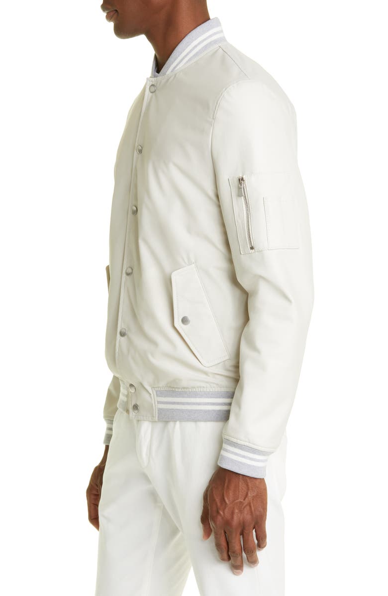 Eleventy Storm System® Waterproof Mixed Media Bomber Jacket Nordstrom