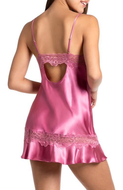 Shop In Bloom By Jonquil Lace Trim Satin Chemise In Cedar Rose