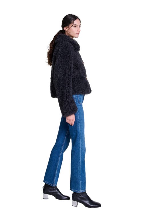 Maje Passiony Straight-leg Jeans In Anthracite Grey
