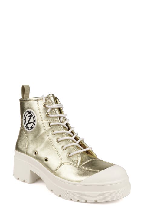 metallic high top sneakers
