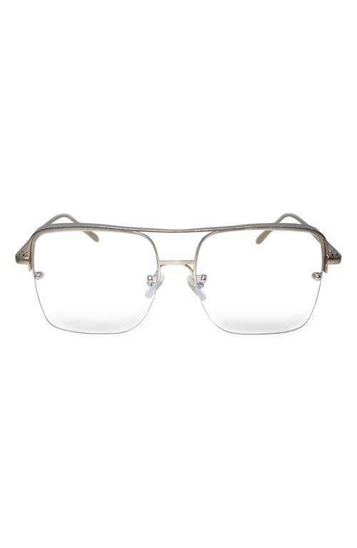 Fifth & Ninth Sunday 58mm Aviator Blue Light Blocking Glasses In Silver/clear