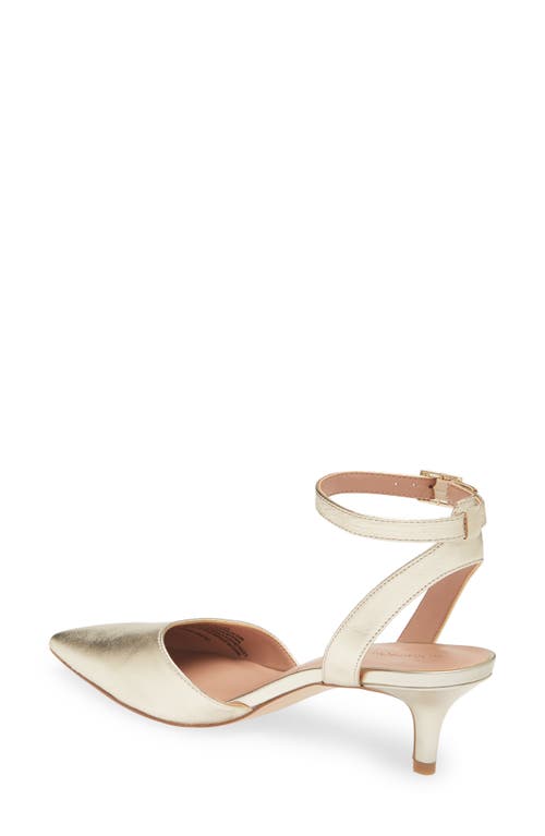 Nordstrom Pearla Ankle Strap Pump In Gold Metallic