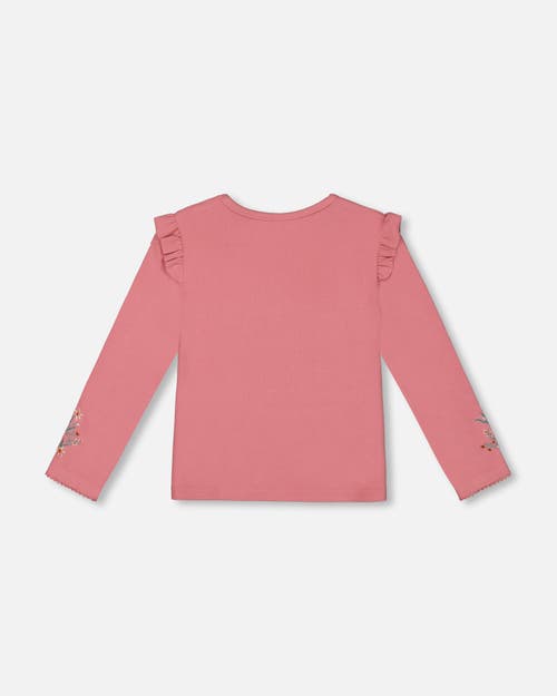 Shop Deux Par Deux Baby Girl's Super Soft Brushed Rib T-shirt Light Pink In Rosette