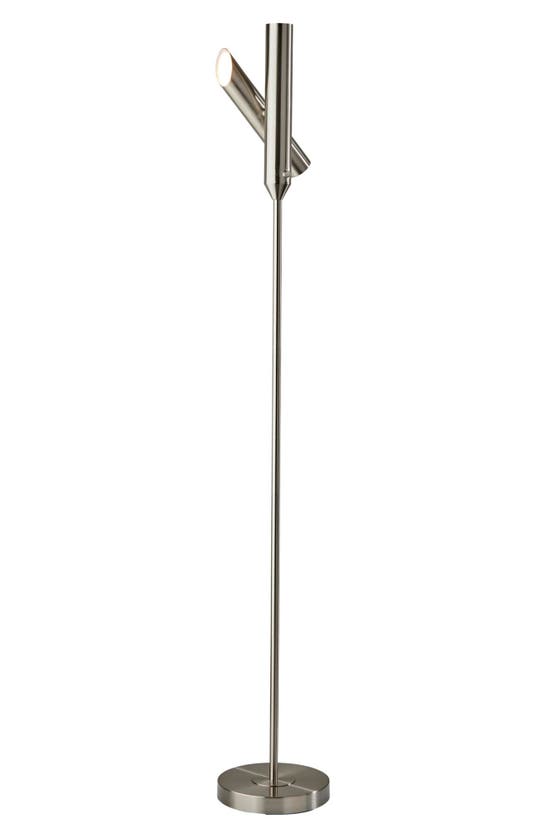 Shop Adesso Lighting Vega Led Torchiere Floor Lamp In Brushed Steel