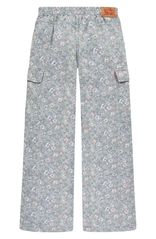 LEVI'S LEVI'S KIDS' FLORAL HIGH WAIST BAGGY TWILL CARGO PANTS