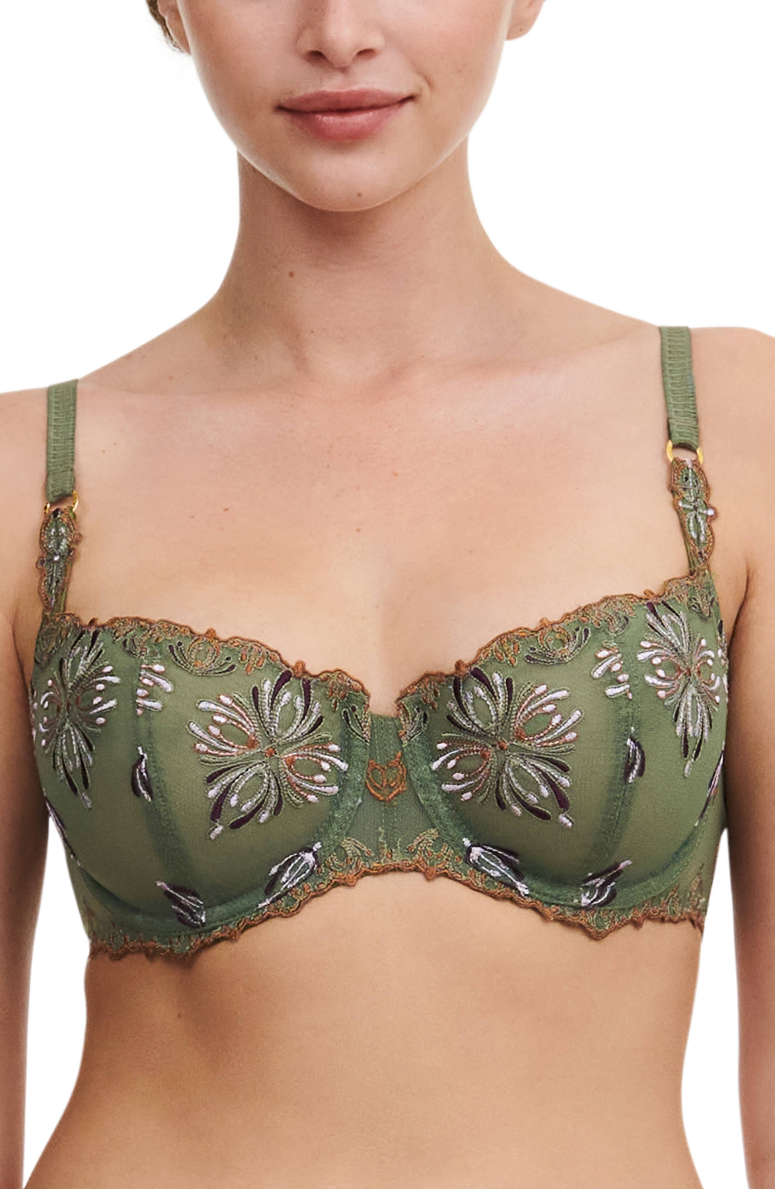 Chantelle Lingerie Champs-Élysées Underwire Demi Bra in Kiwi Multico 