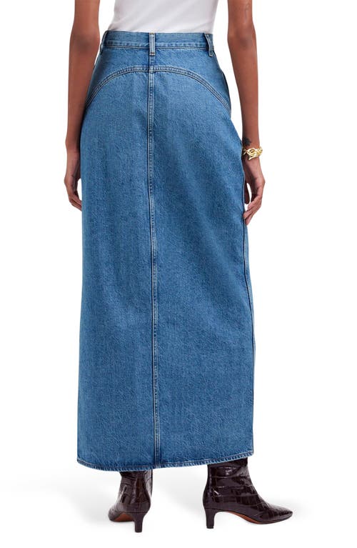 Shop Madewell Western Denim Maxi Skirt In Pomaria Wash