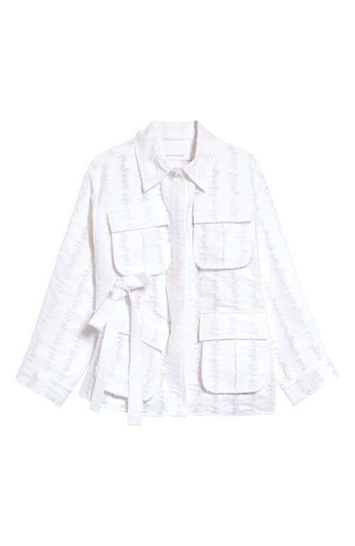 Cecilie Bahnsen Fern Cotton Blend Fil Coupe Utility Jacket in White