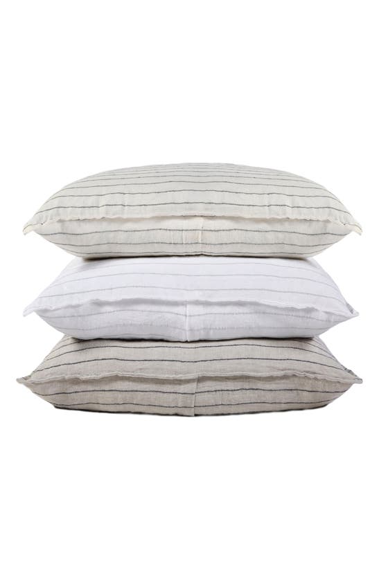 Shop Pom Pom At Home Blake Big Linen Accent Pillow In White/natural