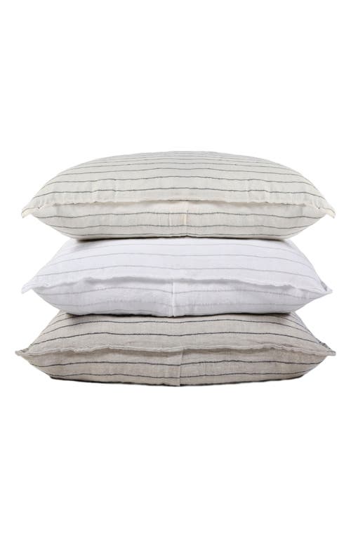 Pom Pom At Home Blake Big Linen Accent Pillow In White/ocean