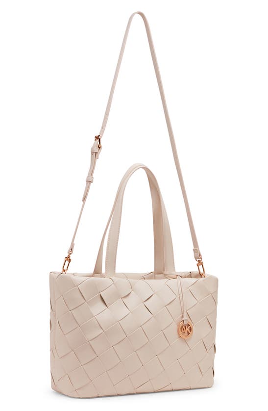 Shop Anne Klein Large Woven Tote Bag In Anne White