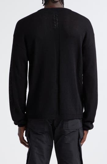 Rick Owens Maglia Penta Jacquard Virgin Wool Crewneck Sweater