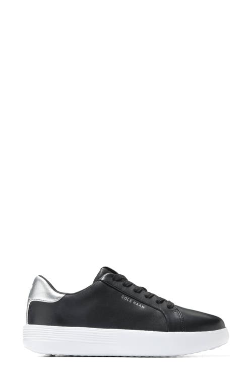 Cole Haan Grand Crosscourt Joy Platform Sneaker In Black/silver Metallic