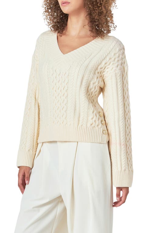 Endless Rose Cable Stitch Sweater In Ivory