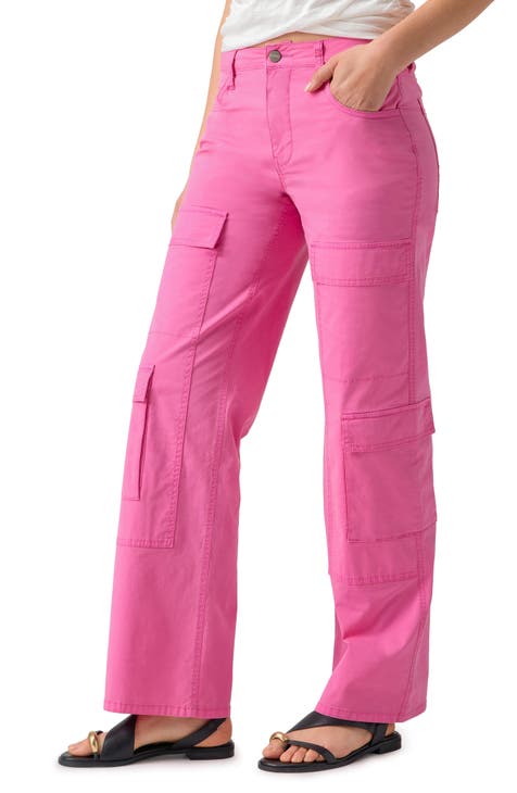 Daily Ritual Womens Size 4 High Waisted Skinny Cargo Pants Full Length Pink