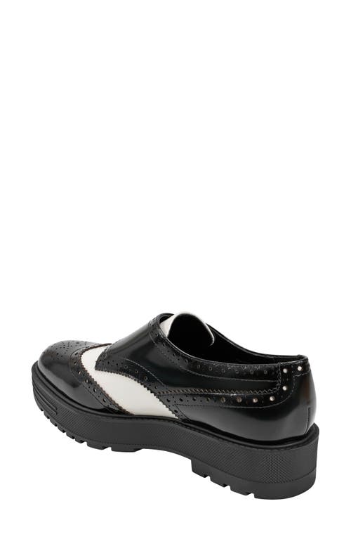 Shop Marc Fisher Ltd Remona Wingtip Monk Strap Platform Loafer In Black/white