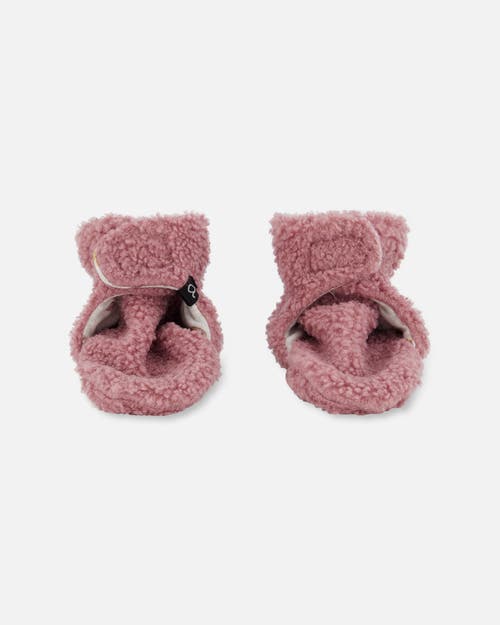 Shop Deux Par Deux Baby Girl's Soft Fleece Slippers Woodrose