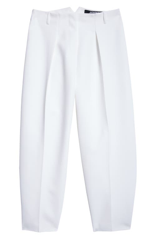 Le Pantalon Ovalo Wide Leg Trousers in White