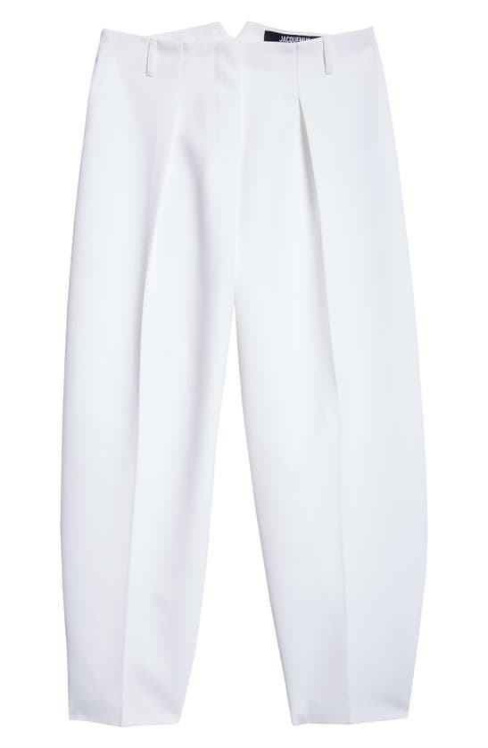 Jacquemus Le Pantalon Ovalo High Rise Pants In White