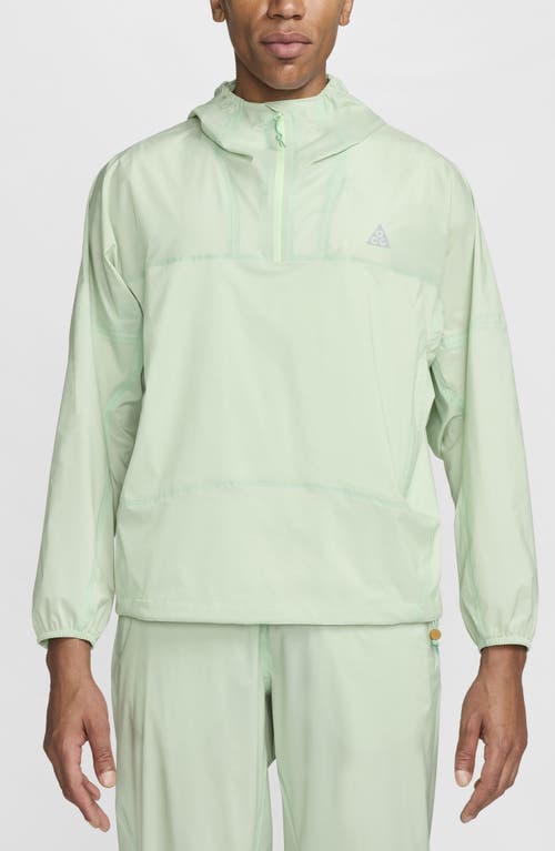 Shop Nike Acg Trail Snacks Storm-fit Adv Quarter Zip Pullover In Vapor Green/reflective Silver