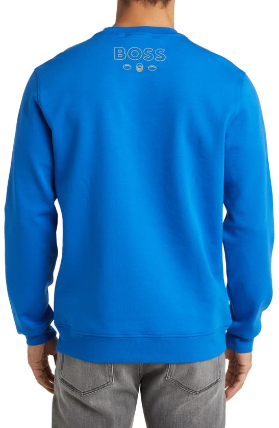 Shop Hugo Boss Boss X Nfl Crewneck Sweatshirt In Los Angeles Rams Bright Blue