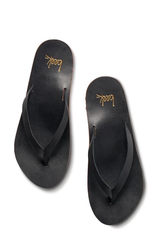 Beek Seabird Flip Flop In Black/black