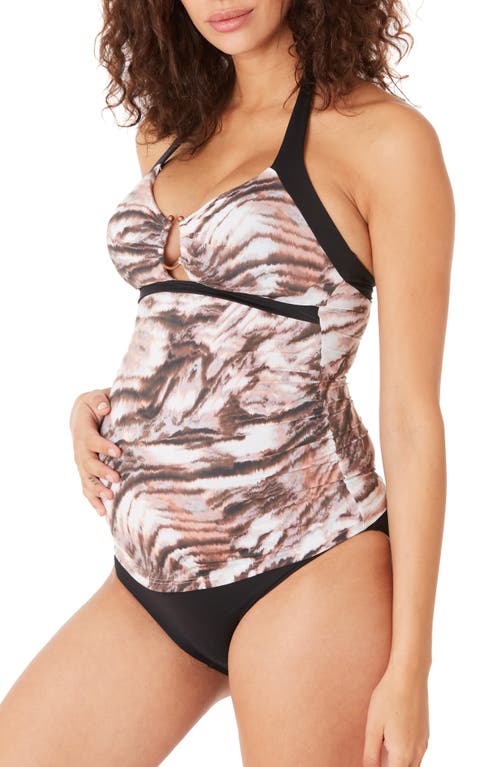 Cache Coeur Kenya Maternity Two-Piece Tankini Swimsuit Brown at Nordstrom,