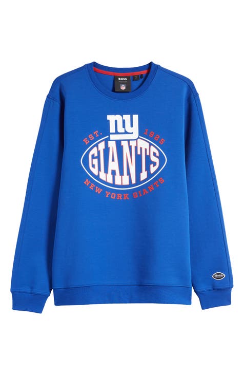 Starter New York Giants Crew Neck Sweatshirt with Zip Pockets L / Giants Heather Grey Mens Sportswear