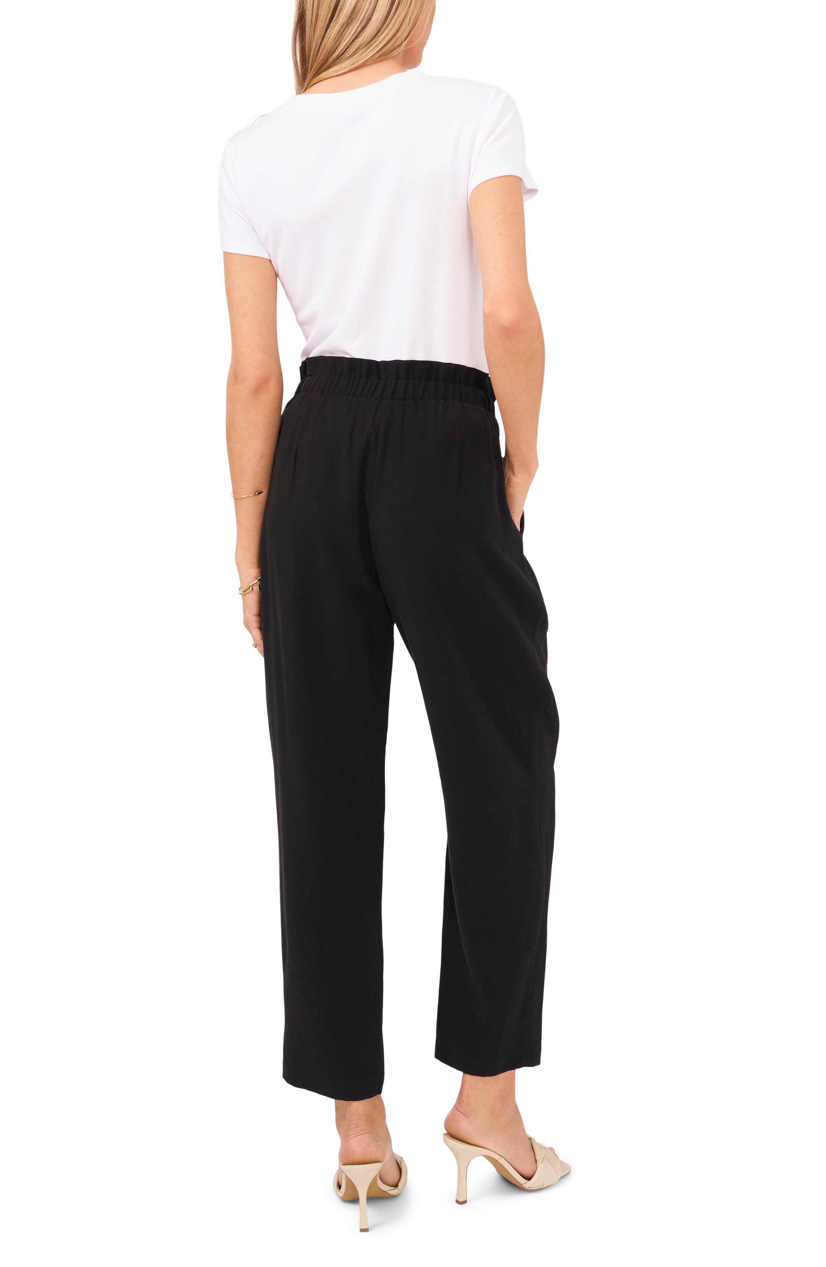 Vince Camuto Paperbag Waist Twill Pants 