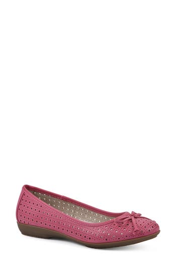 Shop Cliffs By White Mountain Cheryl Ballet Flat In Fuchsia/burnished/smooth