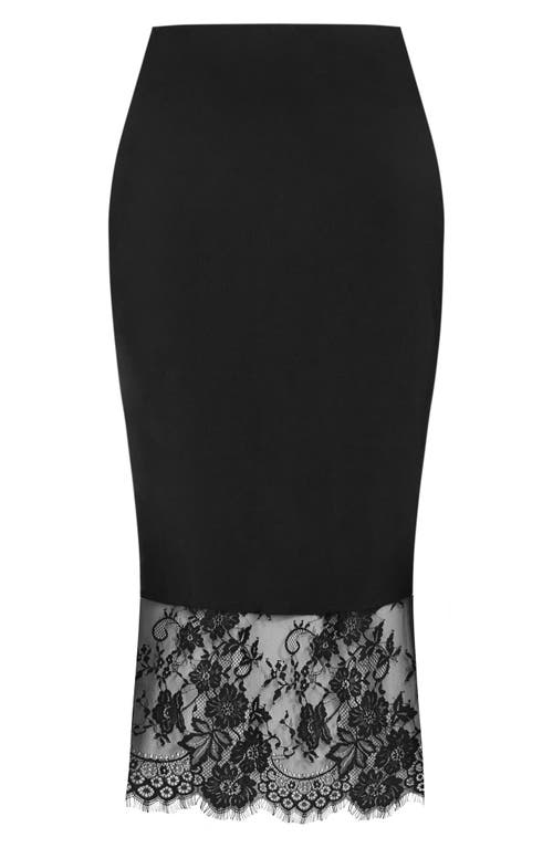 Shop City Chic Fay Lace Hem Maxi Skirt In Black
