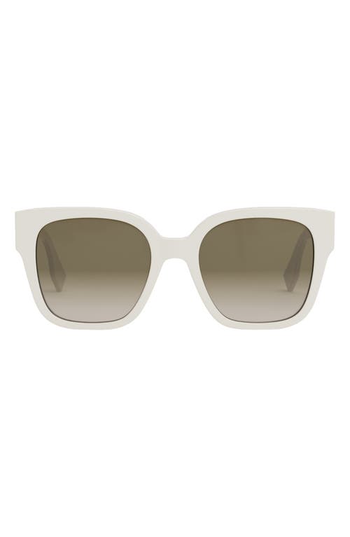 Fendi O'Lock 55mm Gradient Square Sunglasses in Ivory /Gradient Brown
