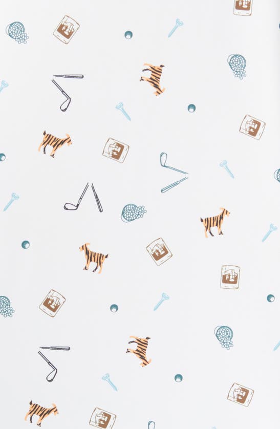 Swannies Amendt Print Polo In White-marine