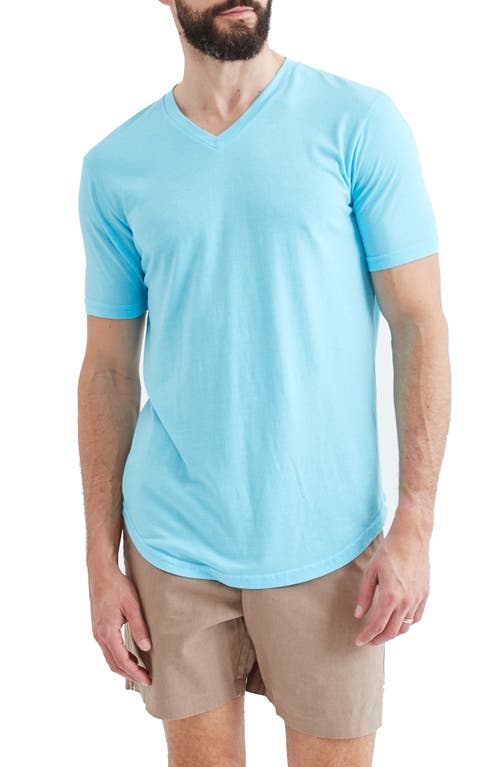 Goodlife Triblend Scallop V-Neck T-Shirt in Neon Blue